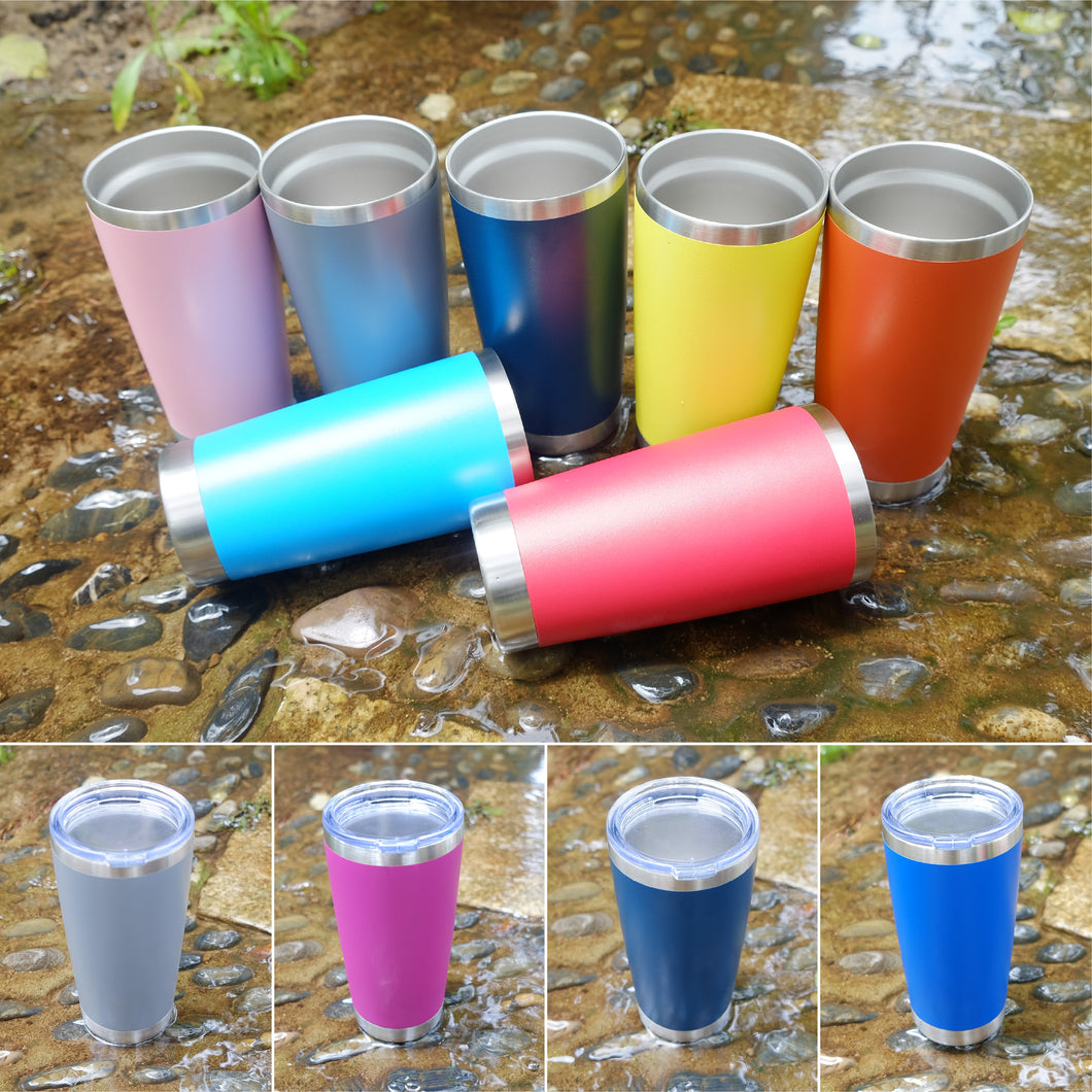 LOT of 100 - 20 oz powder coat tumbler customized double wall insulated stainless steel tumbler
