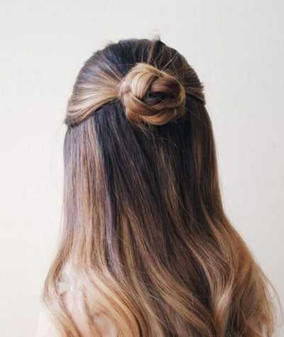 half up half down bun