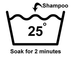 washing step 2: wash in tepid water with shampoo