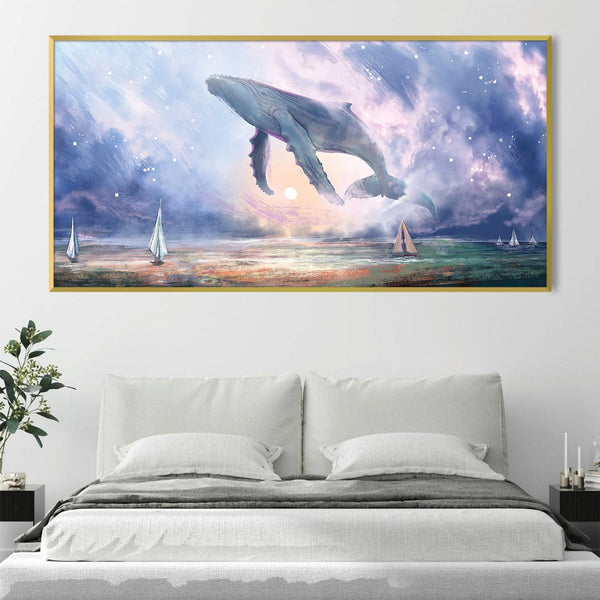 Astral Whale Canvas Art Clock Canvas