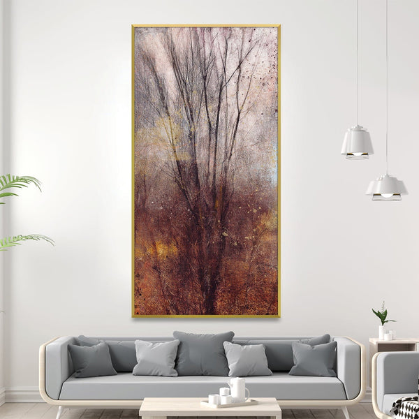 Autumn Abstract Canvas Art Clock Canvas