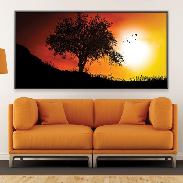 Birdsong at sunset Canvas Art Clock Canvas