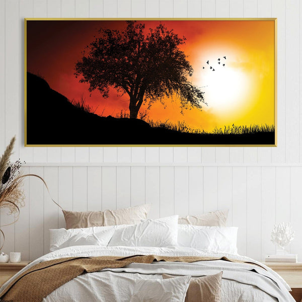 Birdsong at sunset Canvas Art Clock Canvas