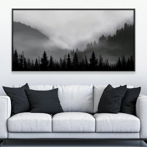 Black Forest Canvas Art 50 x 25cm / Framed Prints Clock Canvas