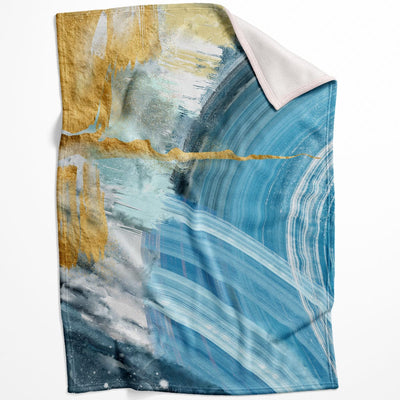 Blue Yellow Abstract B Blanket Blanket 75 x 100cm Clock Canvas
