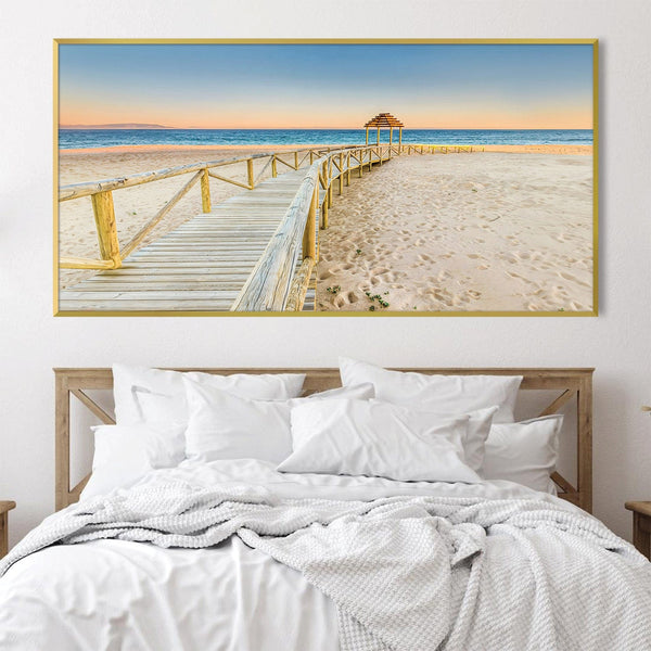 Boardwalk Sands Canvas Art Clock Canvas