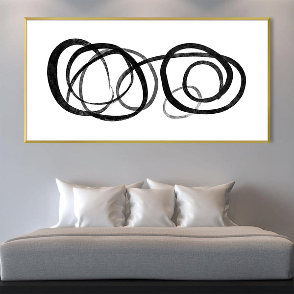 Circling Monochrome Canvas Art Clock Canvas