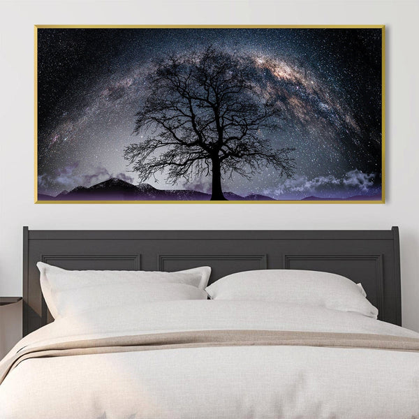 Cosmic Cedar Canvas Art Clock Canvas