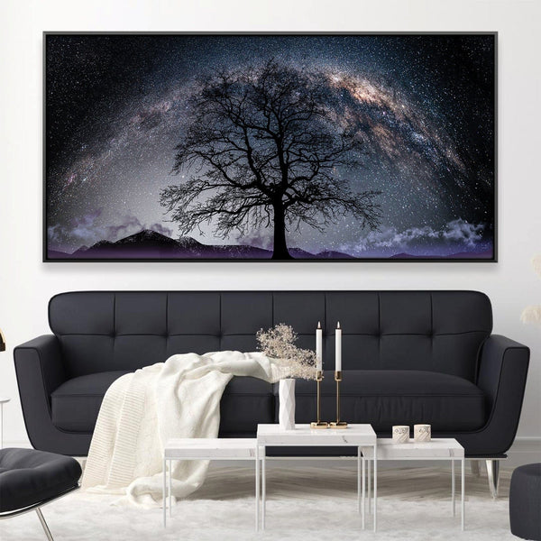 Cosmic Cedar Canvas Art Clock Canvas