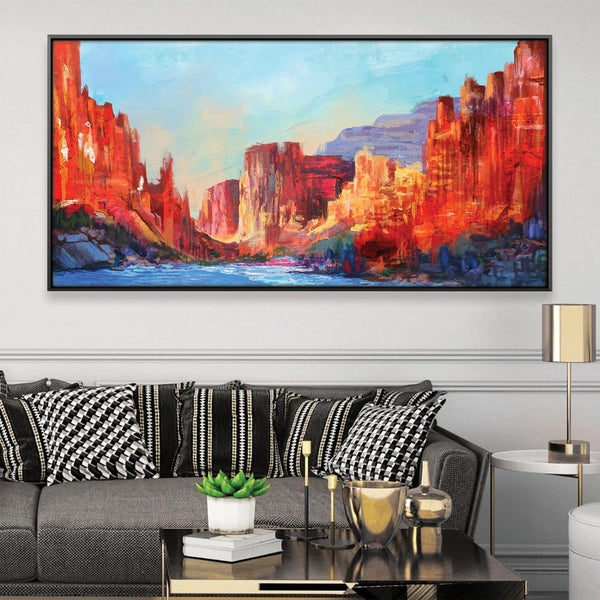 Crimson Canyon Canvas Art Clock Canvas