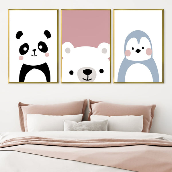 Cute Animals Canvas Art Clock Canvas