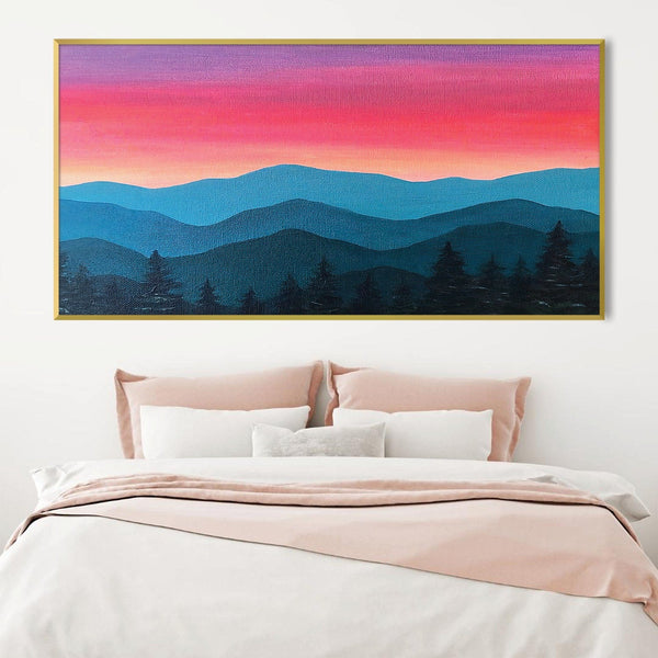 Dusk Over Silent Hills Canvas Art Clock Canvas