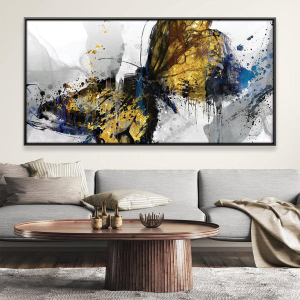 Faded Butterfly Canvas Art 50 x 25cm / Rolled Prints Clock Canvas