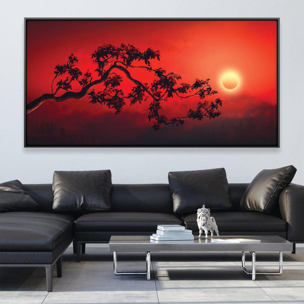 Fiery Dusk Canvas Art 20 x 10in / Canvas Clock Canvas