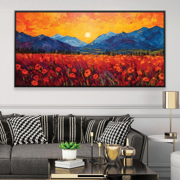 Flowers of the Field Canvas Art Clock Canvas