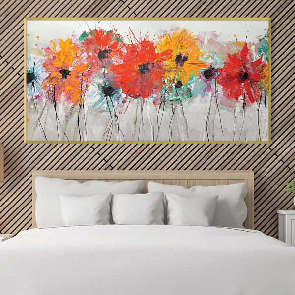 Flowers on the Slate Canvas Art Clock Canvas