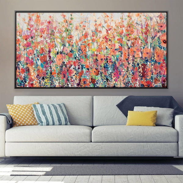 Garden of Flowers Canvas Art Clock Canvas