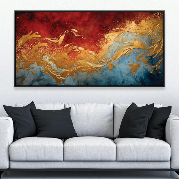 Golden Flame Canvas Art Clock Canvas