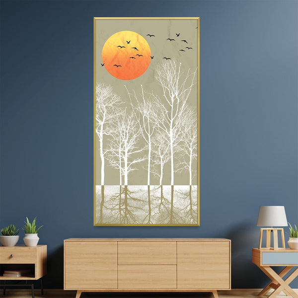 Harmony in the Orange and Grey Canvas Art Clock Canvas