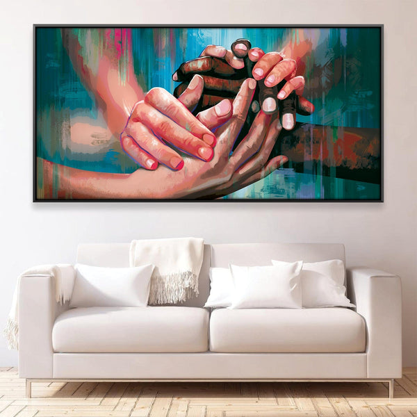 Helping Hands Canvas Art 50 x 25cm / Framed Prints Clock Canvas