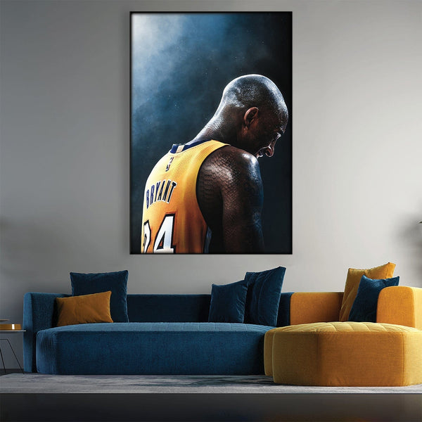 Kobe Mamba Easy Build Frame Art Easy Build Frame & Fabric Print / 24 x 36in Clock Canvas