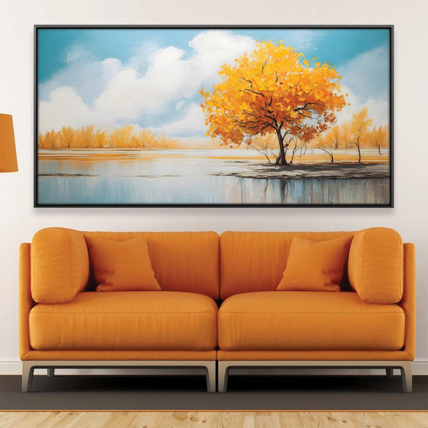 Lakeside Orange Tree Canvas Art Clock Canvas