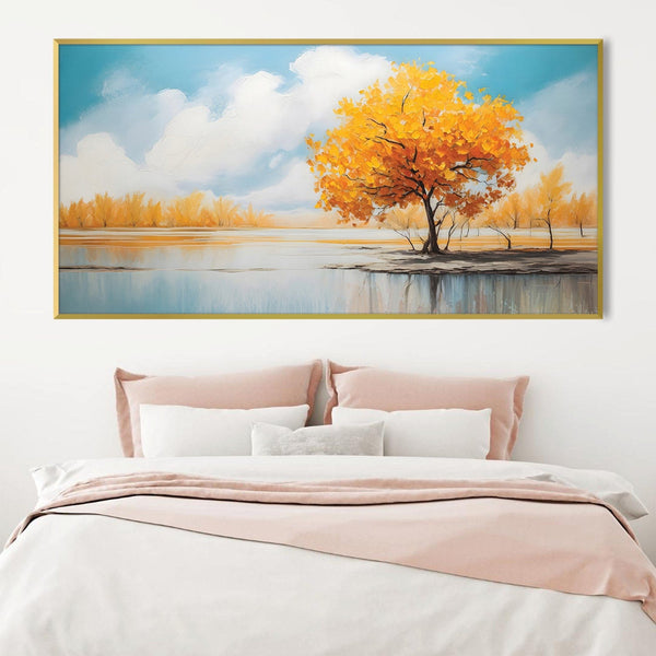 Lakeside Orange Tree Canvas Art Clock Canvas