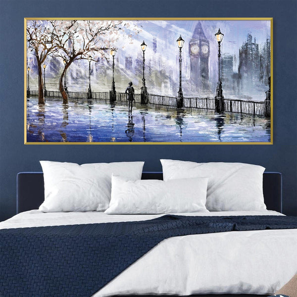 London Mist Canvas Art Clock Canvas