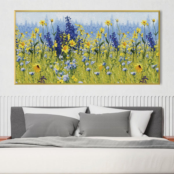 Meadow of Florals Canvas Art Clock Canvas