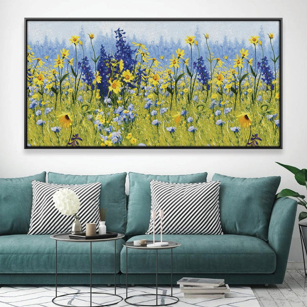 Meadow of Florals Canvas Art Clock Canvas