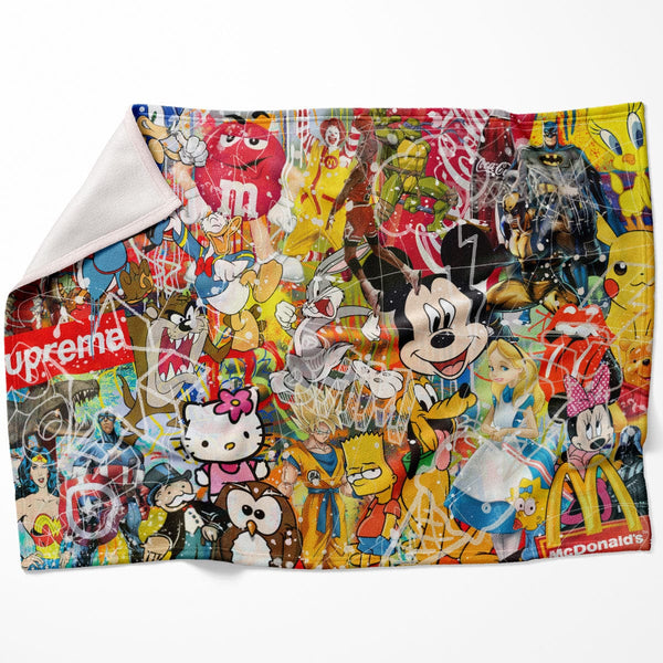 Millennial Graffiti Blanket Blanket 75 x 100cm Clock Canvas