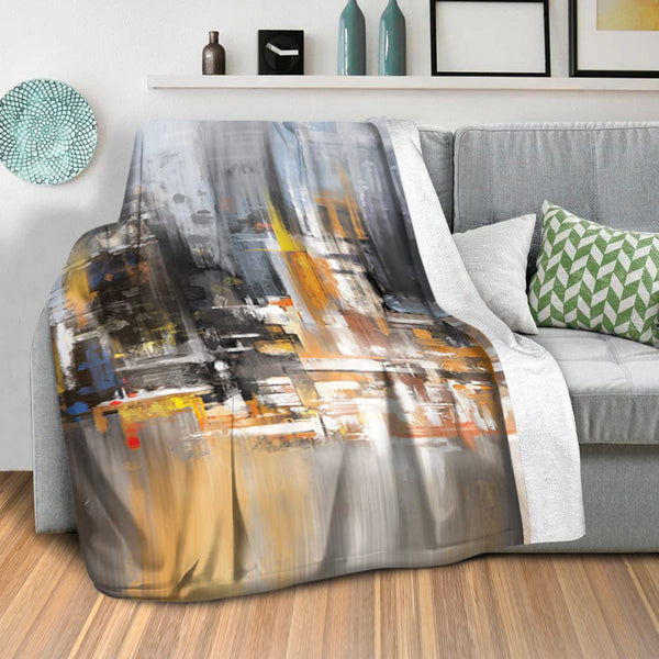 Millennium CItyscape Blanket Blanket Clock Canvas