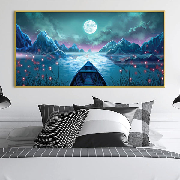 Moonlit Voyage Canvas Art Clock Canvas