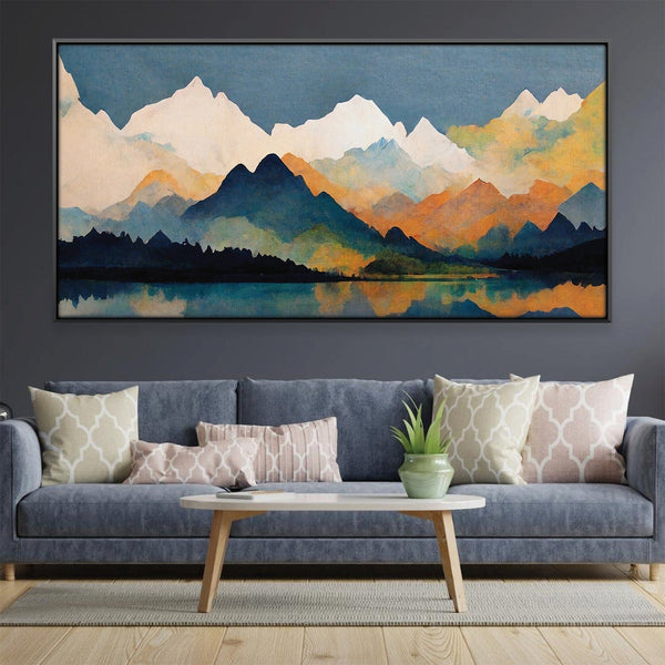 Mountains on Mountains Canvas Art Clock Canvas