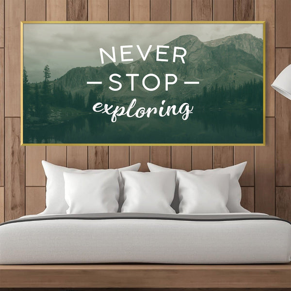 Never Stop Exploring Canvas Art Clock Canvas