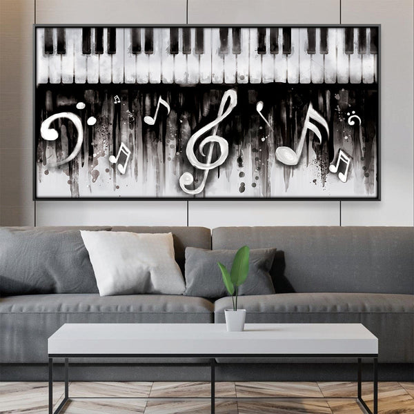 Noir Piano Canvas Art Clock Canvas