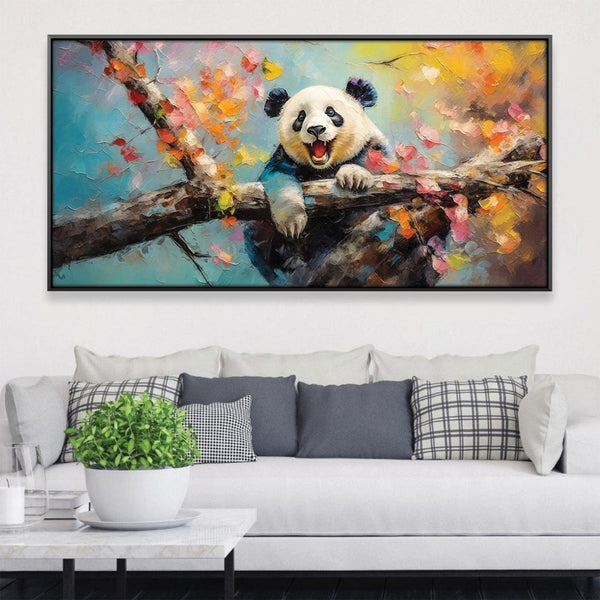 Panda Happiness Canvas Art Clock Canvas