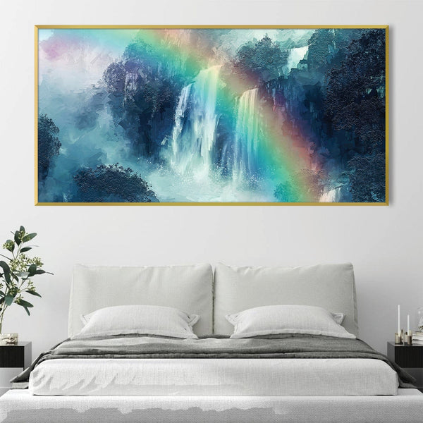 Rainbow Falls Canvas Art Clock Canvas