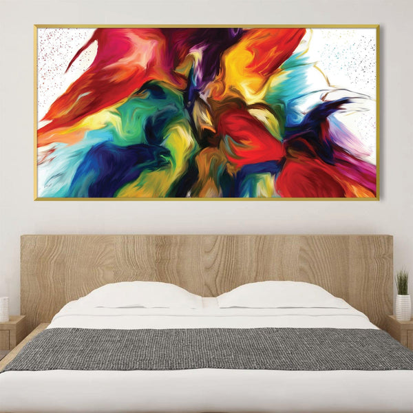 Rainbow Splash Canvas Art Clock Canvas