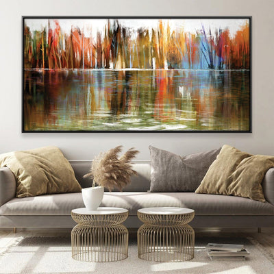 Reflecting Abstract Waters Canvas Art Clock Canvas