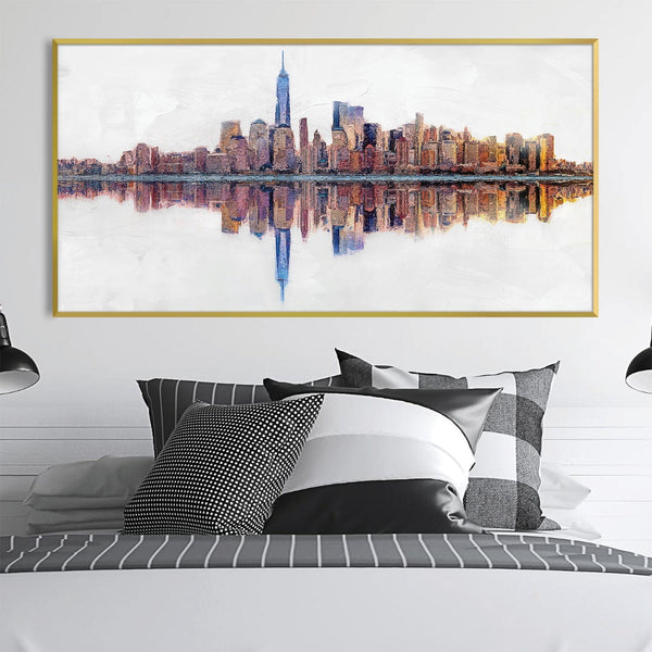 Reflecting NYC Canvas Art Clock Canvas