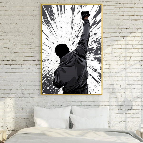 Rocky Win 11 Canvas Art Clock Canvas