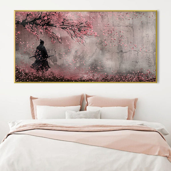 Solitude in Sakura Canvas Art Clock Canvas