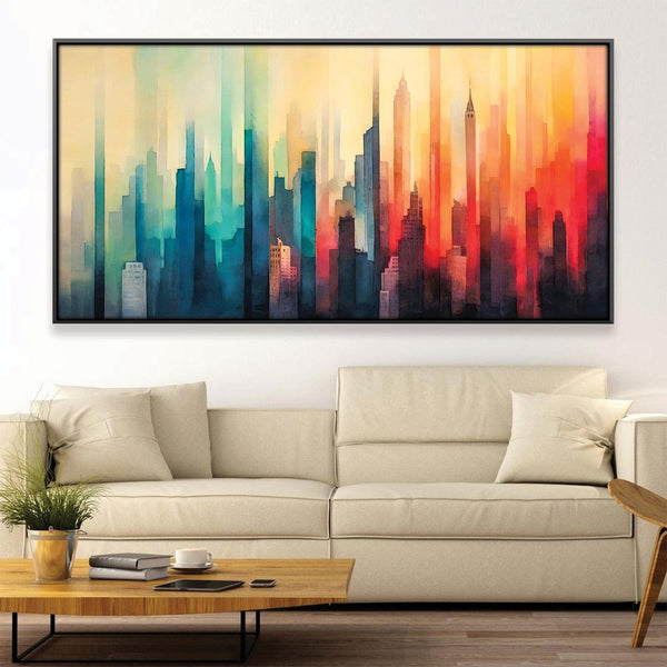 Spectrum City Canvas Art Clock Canvas