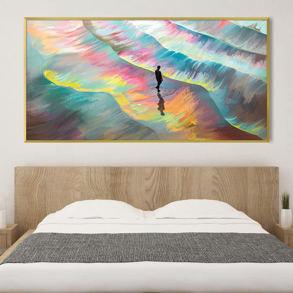 Spectrum Waves Canvas Art Clock Canvas