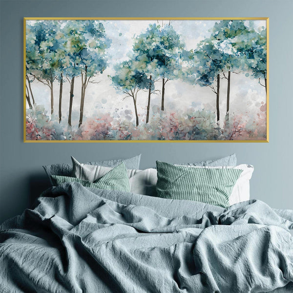 Splotted Forest Canvas Art Clock Canvas