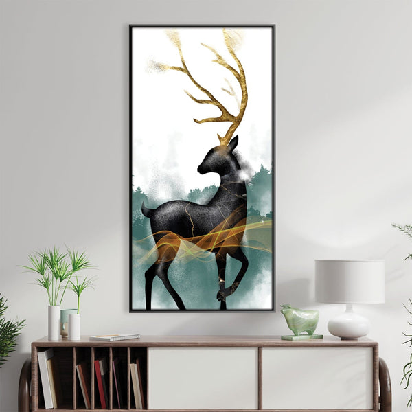 Stag of the Abstract Canvas Art Clock Canvas