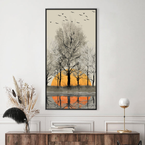 Treetops at Dusk Canvas Art Clock Canvas