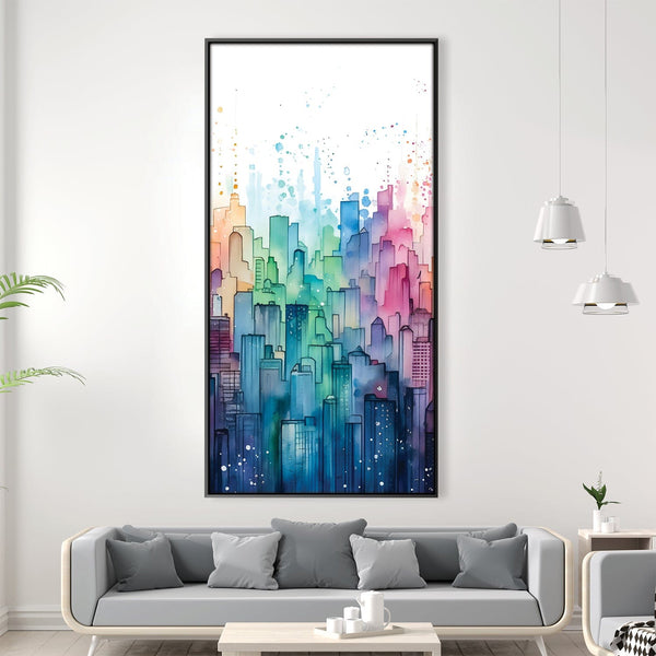 Urban Rainbow Canvas Art Clock Canvas