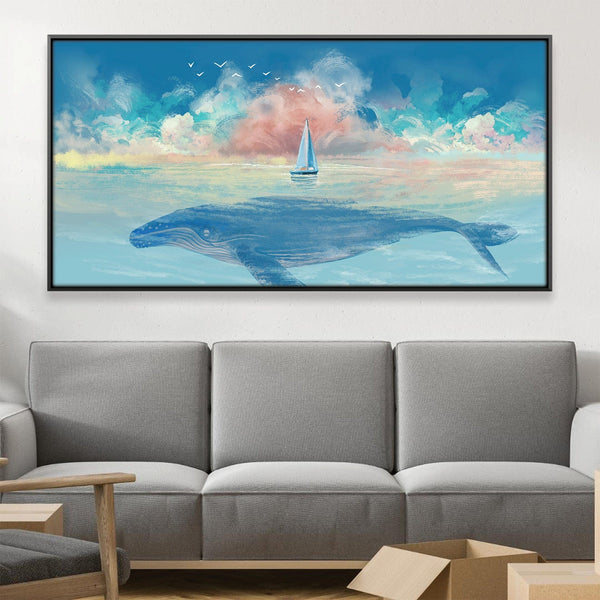 Whale Whisper Canvas Art Clock Canvas